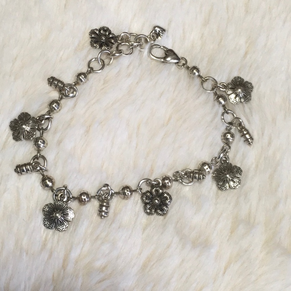 BRIGHTON Flower Charm Bracelet EUC